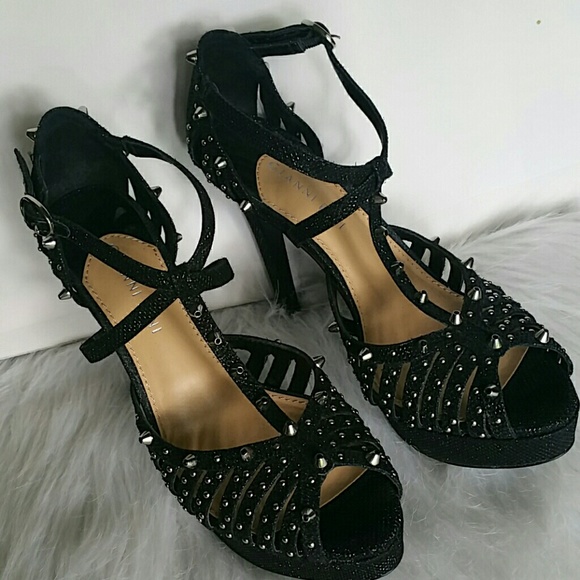 Gianni Bini Leather sole Studded High Heel Shoes