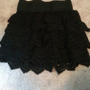 Black ruffled shorts