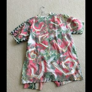 V. C. Torias two piece hand painted top and shorts