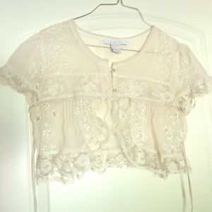 Charlotte Russe Beaded Lace Crop Top