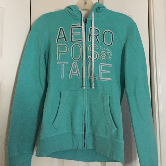 Aqua zip-up hoodie