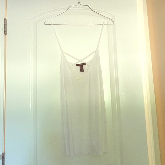Forever 21 Criss Cross Cream Tank