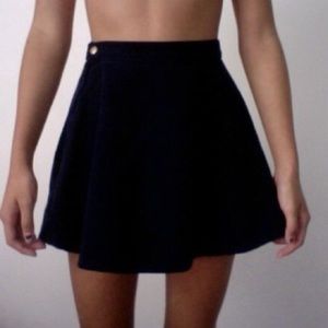 American Apparel Black Denim Skater Skirt