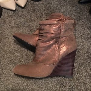 Wedge ankle booties