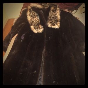 Fur coat black ranch mink