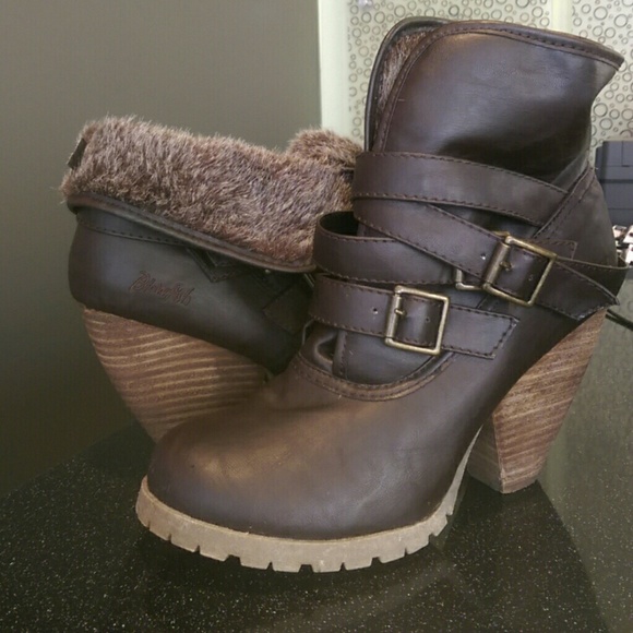 Blowfish faux fur buckle booties