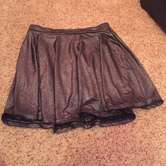 Grey silvery metallic children's skirt