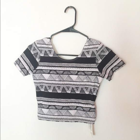 NEW American Apparel Tribal Black Africa Crop Tee