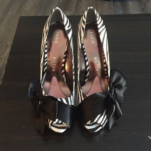 Paris Hilton Zebra Print Heels