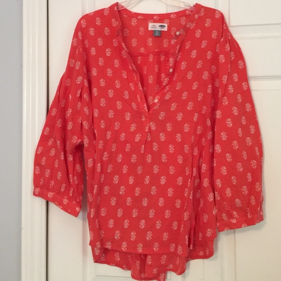 Coral 3/4 sleeve tunic NWOT