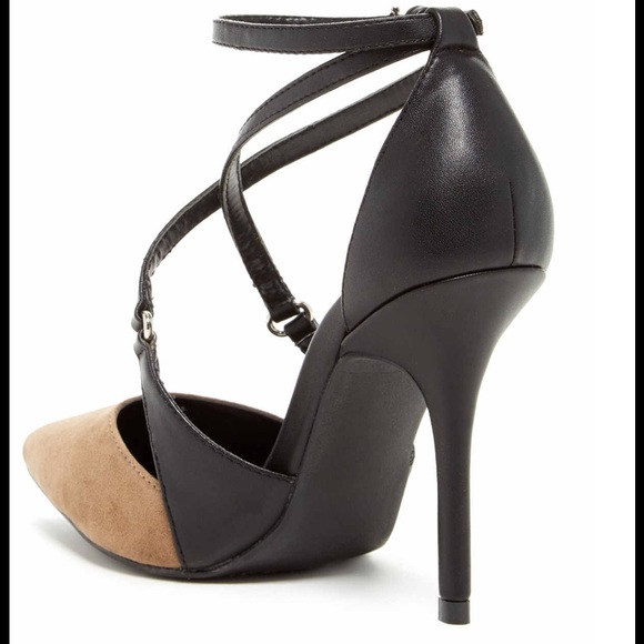 PUMPS Ankle Strap VEGAN SUEDE High Heels - Picture 2 of 4