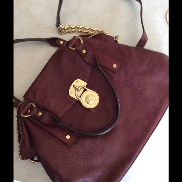 Michael Kors maroon leather purse