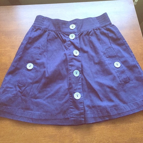 Forever 21 High Waist Navy Button Down Skirt