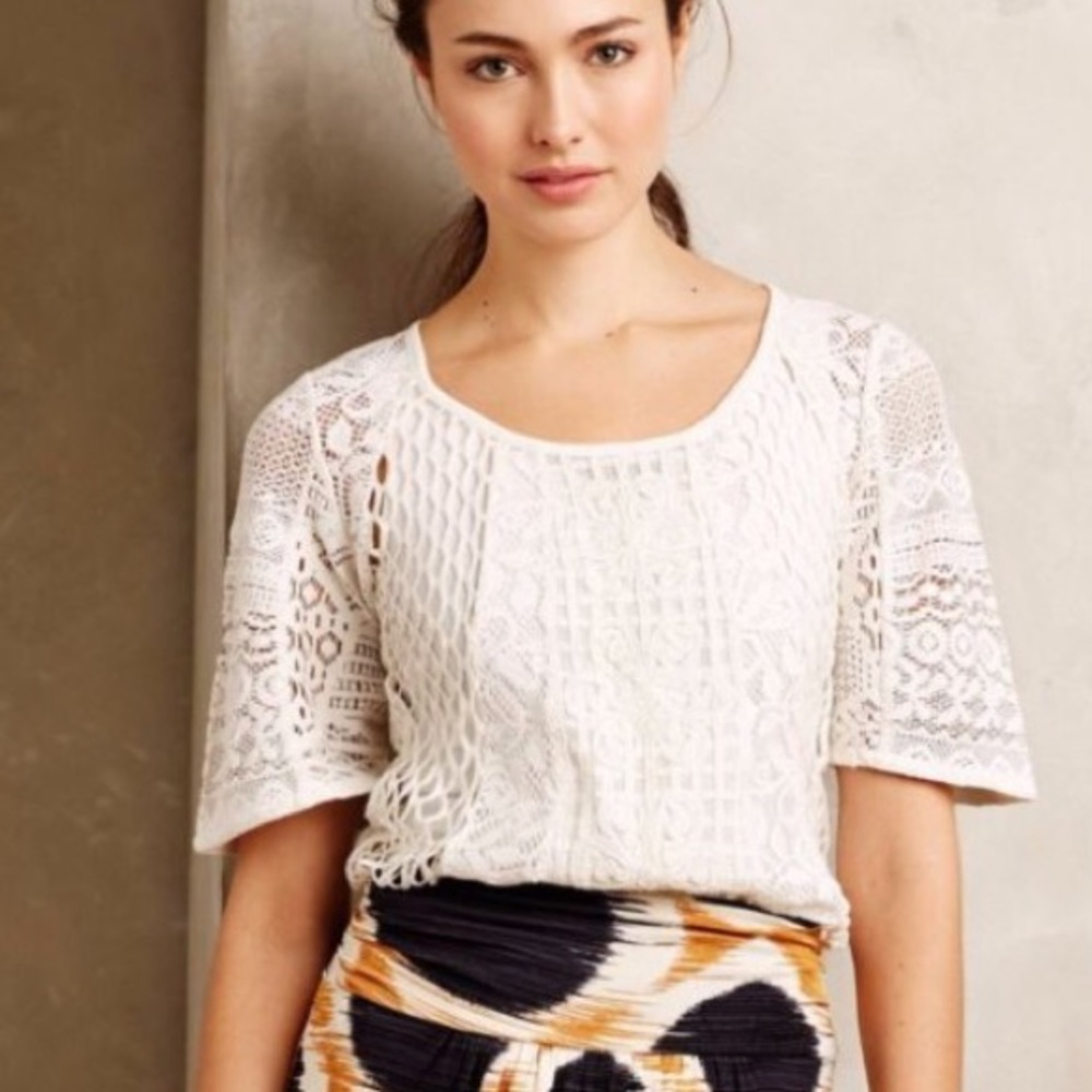 Anthro Danut Lace Blouse XS