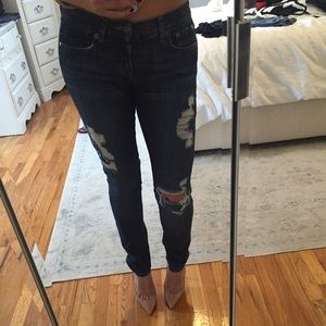 Low rise distressed Bebe jeans