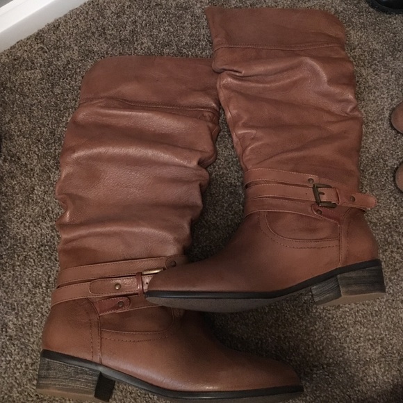 Brown riding boots