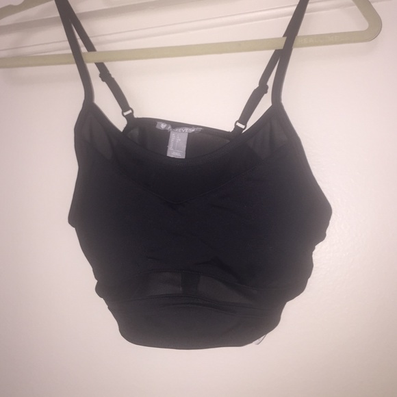 Black mesh forever 21 bralette, size large