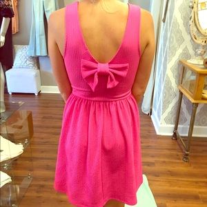 Hot pink sleeveless dress