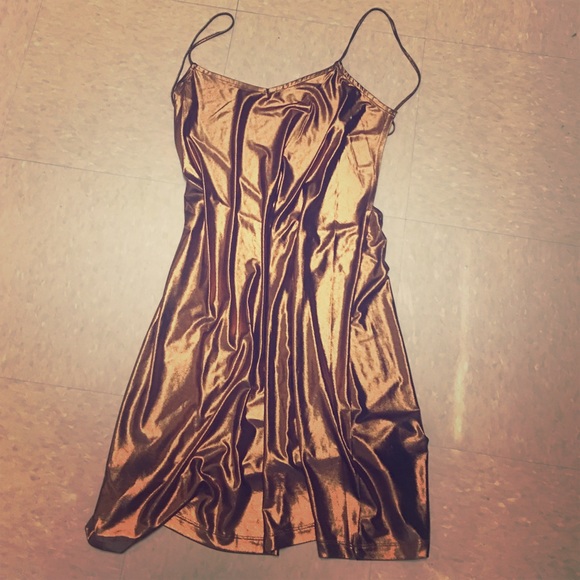 Nasty gal golden goddess dress NWOT