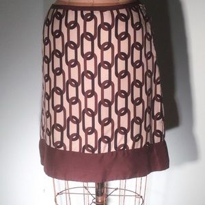 Banana Republic silk chain link print pencil skirt