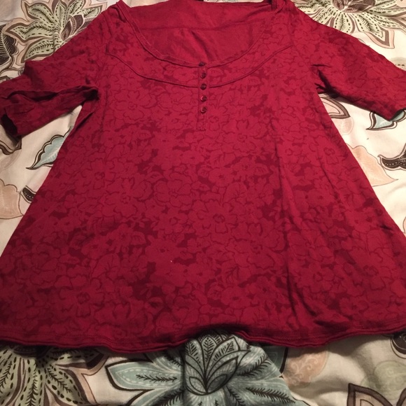 Loft red floral top