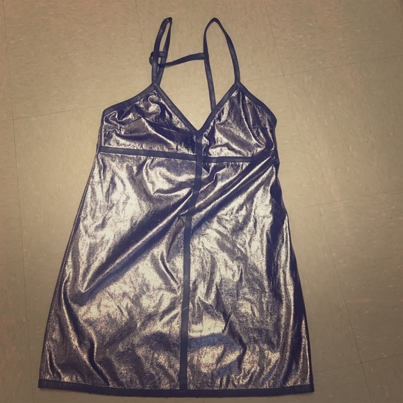 Nasty gal gunmetal leather dress NWT
