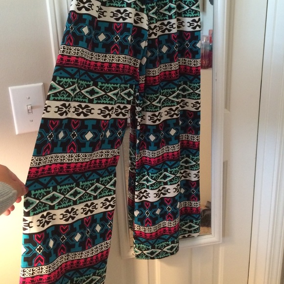 TRIBAL PRINT FLOWY PANTS - Picture 2 of 3