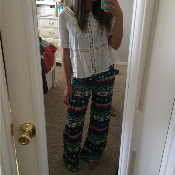 TRIBAL PRINT FLOWY PANTS - Picture 3 of 3