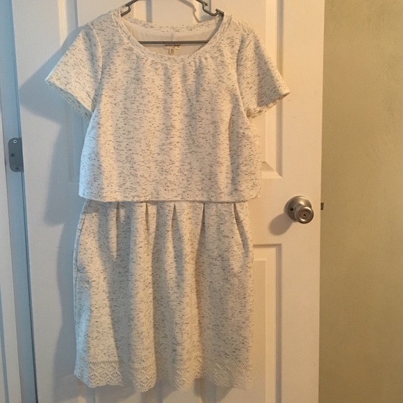 ❁ WORN ONCE! // Heathered Cream/Grey Dress ❁