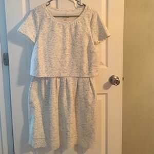 ❁ WORN ONCE! // Heathered Cream/Grey Dress ❁