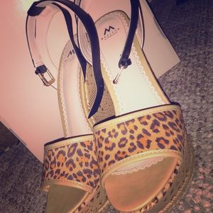 Leopard print wedges