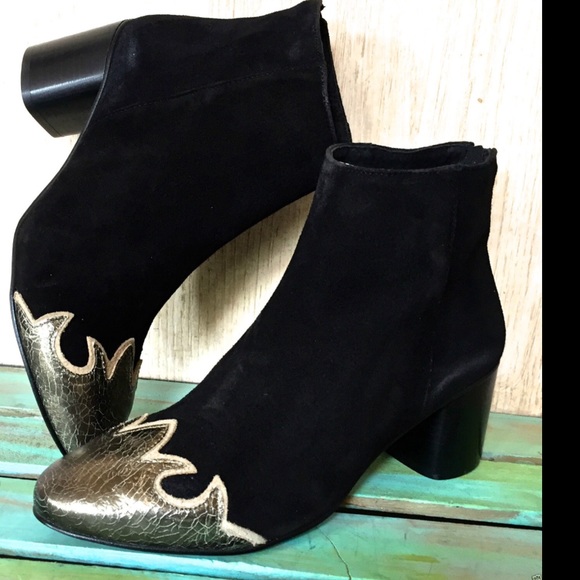 Free People black suede Heeled Ankle Boots 37 - Picture 4 of 4