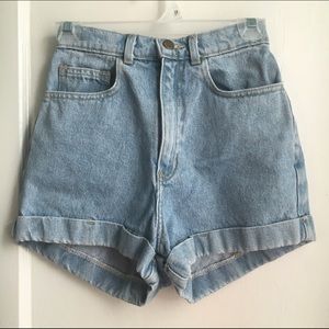 American Apparel High-Waist Jean Cuff Short