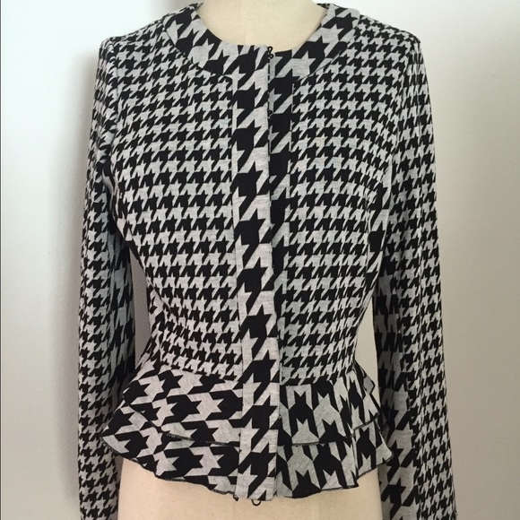 Houndstooth print peplum top