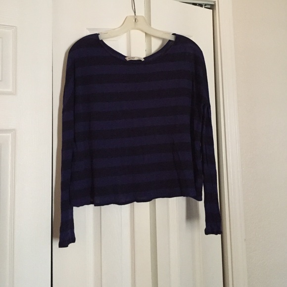 Dark indigo and black striped shirt