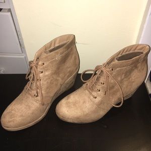 Faux suede heels