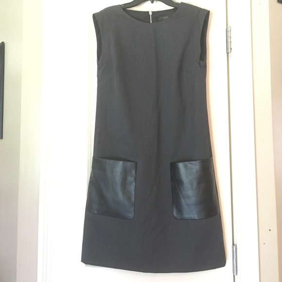 J. Crew Fall '15 shift with faux leather pockets