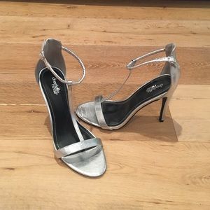 Silver heels size 9