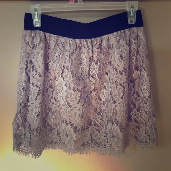 Dusty pink lace skirt