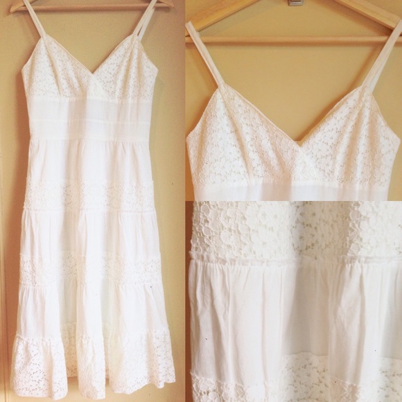 NWOT White Eyelet Spaghetti Strap Dress