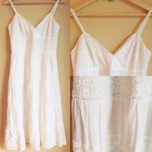 NWOT White Eyelet Spaghetti Strap Dress