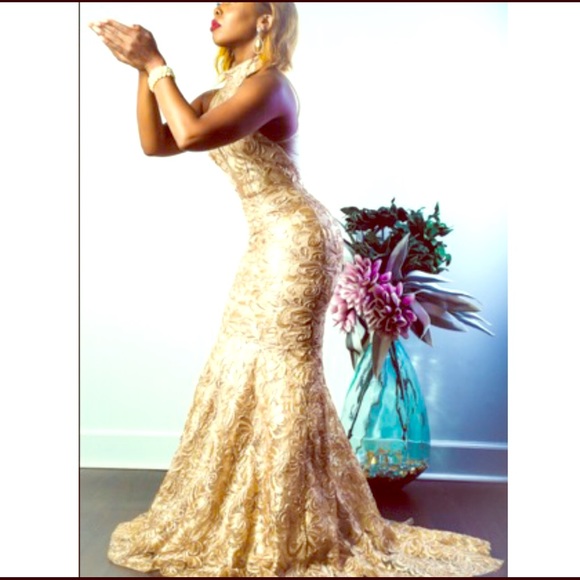 Gold elegant dress