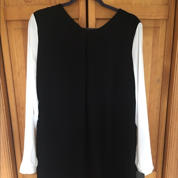 Black and white shift dress