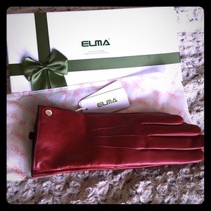 NWT Elma Women's Leather Gloves - Burgundy