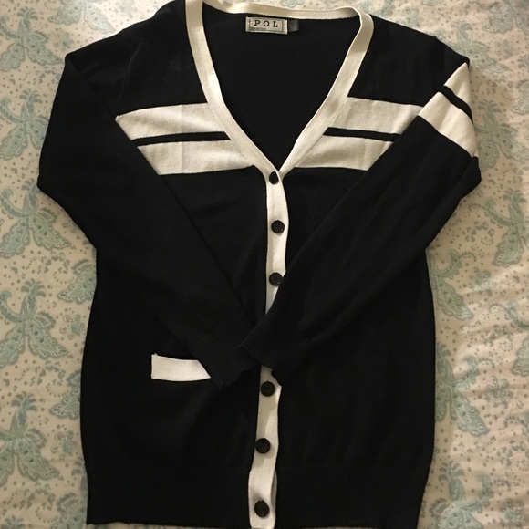 Preppy Black and White Button Down Cardigan!