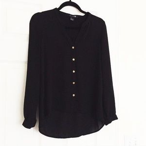 black long sleeve button down