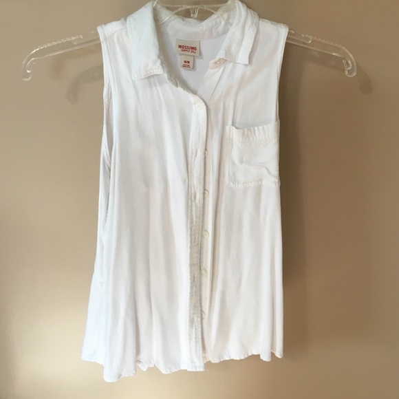 White button up tank top