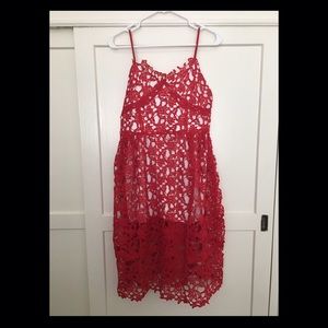 Cupshe Red Lace Dress