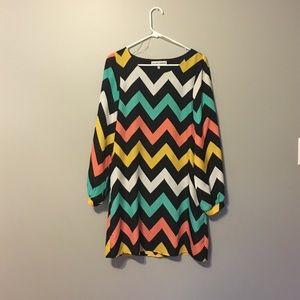chevron patterned dress