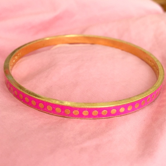 Pink Kate spade gold plated bangle